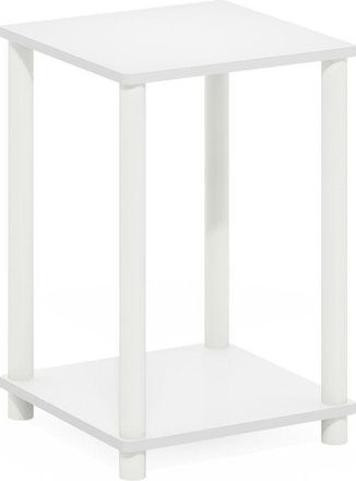 Furinno Turn-N-Tube Haydn End Table, White/White