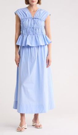 Ellen Tracy Stripe Drawstring A-Line Skirt in Blue/White Stripe at Nordstrom Rack, Size X-Small