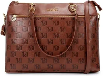 Badgley Mischka Madalyn Vegan Leather Weekender Duffel Bag in Brown at Nordstrom