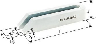 Format Brida Horquilla, Ancho De Griya B1 : 18 Mm, Largo 250 Mm, Para Tornillos M16/m18, A : 40 Mm, B2 : 48 Mm, B3 : 15 Mm, B4 : 10 Mm