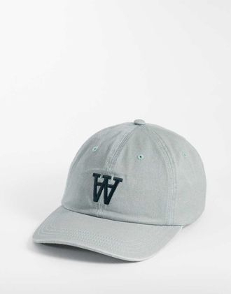 Wood Wood Double A By Wood Wood - Cappellino in 100% cotone color ardesia con logo AA-Grigio