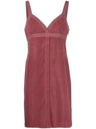 Valentino Garavani 1980s contrast-stitching shift dress - Red