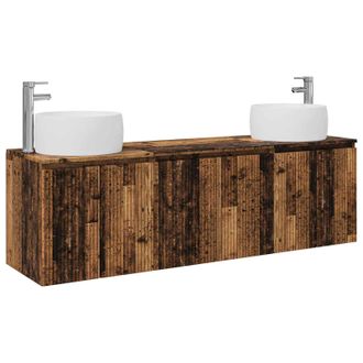vidaXL Juego De Muebles De Ba&ntilde;o 3 Uds. Madera Envejecida Vidaxl