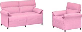 vidaXL Juego De Sof&aacute; 2 Uds. Rosa Tela Vidaxl