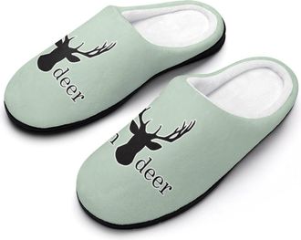 Generic Oh Deer Mens Slipper Slip On Winter Warm House Slippers Shoes Indoor Outdoor
