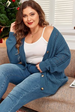 Azura Exchange Plus Size Gebreide Cardigan