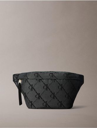 Calvin Klein Mens Monogram Jacquard Belt Bag - Black