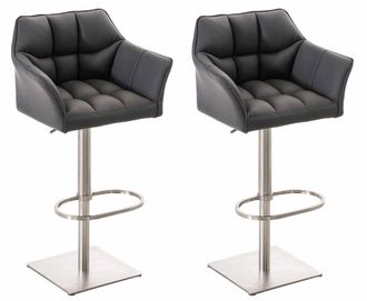 Clp Clp - Set De 2 Taburetes De Bar Damaso Gris Acero Inoxidable