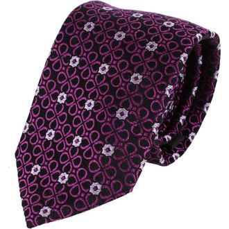 Trafalgar Store Basil Bubble Floral Business Novelty Silk Necktie in Purple at Nordstrom