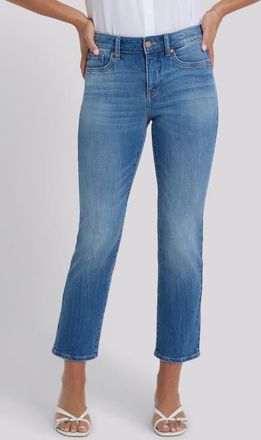 NYDJ Marilyn Floral Pocket Ankle Straight Leg Jeans in Pacifica at Nordstrom, Size 00P