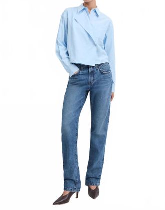Favorite Daughter Jenni Long Sleeve Top In Light Blue Stripe