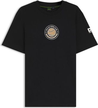 BOSS Relaxed-fit T-shirt in cotton with tennis artwork