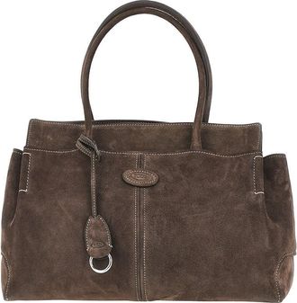 Tod's Suede leather medium shopping bag Woman One Size