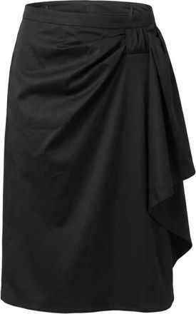 Max Mara Katoenen rok met zijdelingse beweging - Dames - Midirokken - Zwart - S - Katoen - Rokken