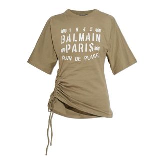Balmain T-Shirts, female, Green, Size: XS Printed T-Shirt