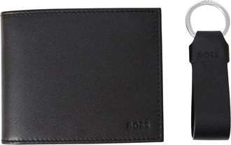 HUGO BOSS Accessoires, Heren, Zwart, ONE Size, Leer, Drievoudige Sleutelset