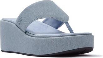 FitFlop Platfforms Wedge TP Sandal in Light Denim at Nordstrom, Size 10