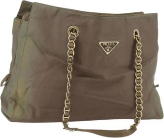 Prada Pre-owned Nylon Tote - Dames - Vintage Shopper - Groen - ONE Size - Nylon - Vintage
