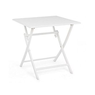 BIZZOTTO Mesa De Exterior Plegable En Aluminio Blanco Elin 70x70x H71 Cm