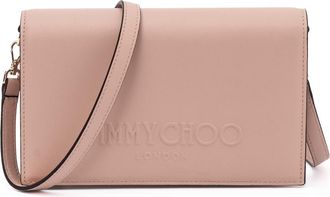 Jimmy Choo London Podwer Pink Avenue Leather Shoulder Strap Womens Bag