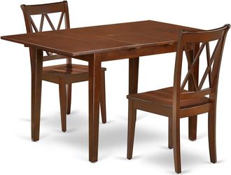 East West Furniture Dining Room Set Mahogany, NOCL3-MAH-W