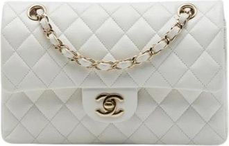 Chanel Pre-owned Double Flap Schoudertas - Dames - Vintage Schoudertas - Wit - ONE Size - Leer - Vintage