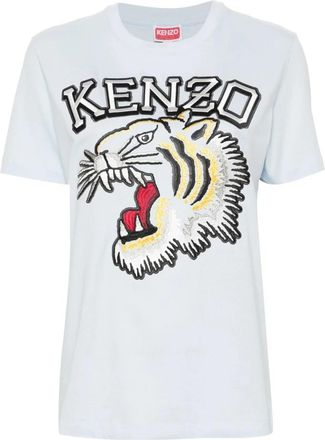 Kenzo Tiger Varsity T-shirt met losse pasvorm - Dames - T-shirts - Blauw - S - Katoen - Tops