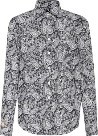 Billionaire Boys Club Gold Cut LS Flavio/Watch Paisley - Heren - Casual Overhemden - Zwart - XS - Katoen - Overhemden