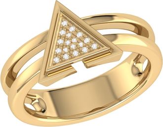 LuvMyJewelry On Point Triangle Sterling Silver Diamond Ring