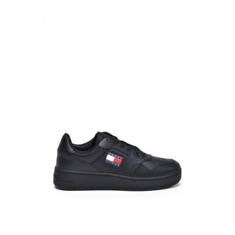 Tommy Jeans Schoenen, Heren, Zwart, 43 EU, Leer, Retro Basket Ess