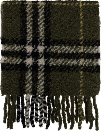 Burberry Wide Check Wool Scarf - unisex - Wintersjaals - Groen - ONE Size - Wol - Accessoires