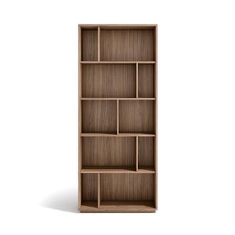 HERDASA Estanter&iacute;a Librer&iacute;a, Colecci&oacute;n Nack, Con 5 Niveles De Altura En Melamina Color Nogal Velmore