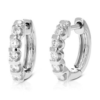Vir Jewels 1/2 cttw Lab Grown Diamond Hoops Earrings in Sterling Silver With Hidden Post For Women