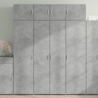 vidaXL Storage Cabinet Concrete Grey 80x42.5x225 cm Engineered Wood Vidaxl
