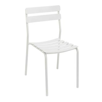 Oviala Silla de jard&iacute;n de aluminio blanco