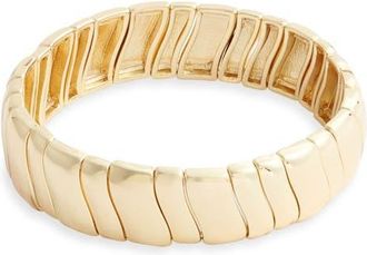 Nordstrom Wavy Link Stretch Bracelet in Gold at Nordstrom