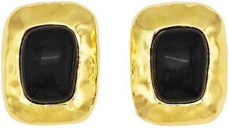 Petit Moments Giovana Stud Earrings in Gold/Black at Nordstrom, Size Medium