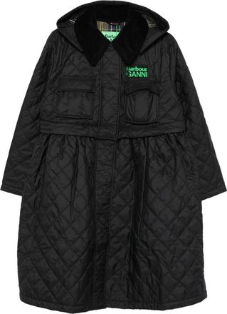 Ganni X Ganni Quilted Hooded Coat