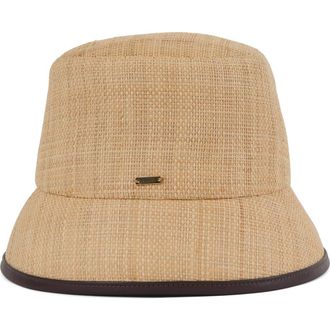 Eugenia Kim Yuki UPF 50+ Packable Raffia Bucket Hat in Natural at Nordstrom