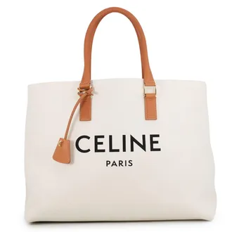 Celine Brown Ivory Canvas Tote Bag (Pre-Owned)
