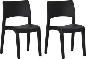 vidaXL Sillas De Jard&iacute;n 2 Unidades Pp Gris Antracita Vidaxl