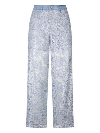 Liu Jo floral-lace jeans - Blue