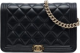 Chanel Pre-owned Leather chanel-bags - Dames - Vintage Schoudertas - Zwart - ONE Size - Vintage