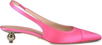 Giambattista Valli 35mm satin slingback pumps - Roze
