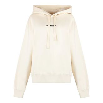 Jil Sander Cotton Hoodie - female - Jil Sander - Hoodies - Beige - S - Sweatshirts & Hoodies