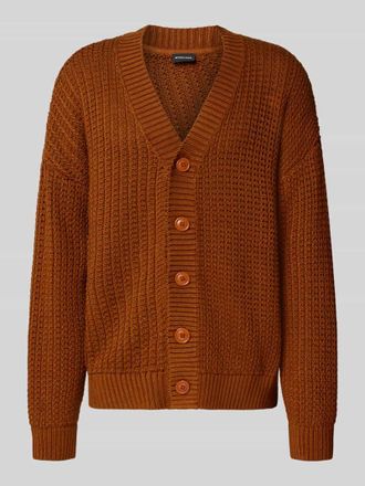 Strellson Comfort Fit Strickjacke aus reiner Baumwolle Modell CRUZ in Mittelbraun, Größe XL