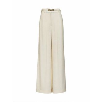 Zimmermann Wide Leg Broek - Dames - Broeken - Beige - Maat: S Zijde