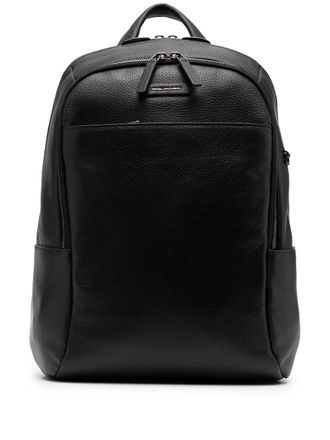Piquadro Rugzak met logoplakkaat - Zwart