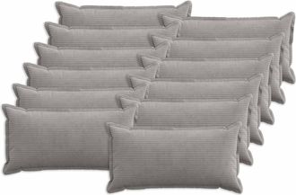 vidaXL Funda De Almohada 12 Uds. Houten Gris Claro 40 X 80 Cm Pana Vidaxl