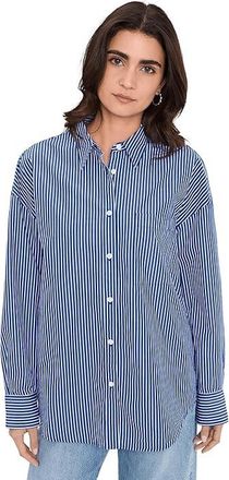 Faherty Coastal Poplin Relaxed Shirt Womens Clothing Endless Coast Stripe : XL, Cotton